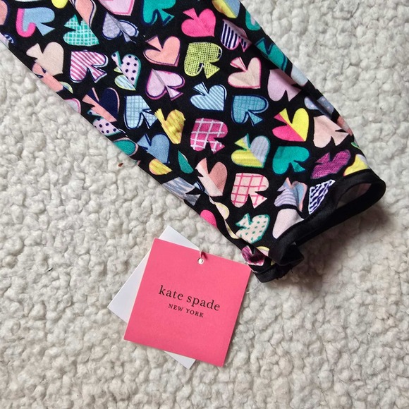 Kate Spade New York Spade Heart Print Robe Black Multi KS42153 Womens XS/S NWT - Picture 5 of 9
